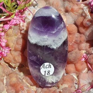Cabochon améthyste chevron zambie adelyne enegercia ach18