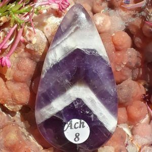 Cabochon améthyste chevron zambie adelyne enegercia ach8